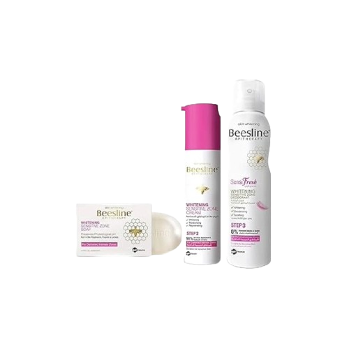 بيزلين غسول مفتح للعنايه الشخصية + كريم تفتيح +اسبراي سنسي فريش عرض