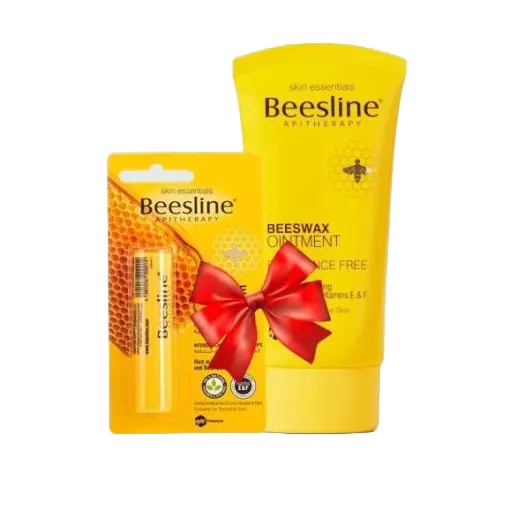 بيزلين مرهم شمع النحل 60 مل + مرطب شفاه خالي النكهه مجانا