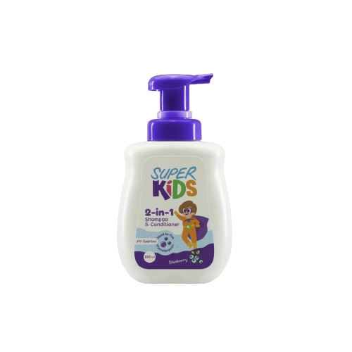 سوبر كيدز شامبو 2 في1 بلوبيري 500 مل
